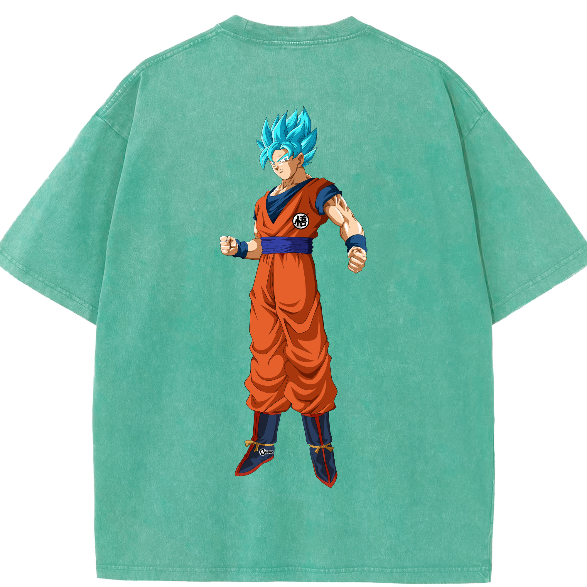 （画像用） ドラゴンボール 孫悟空（そん ごくう）Son Goku カカロット DRAGON BALL Kakarotto 綿100% ヴィンテージ風 半袖Tシャツ（背面プリント）